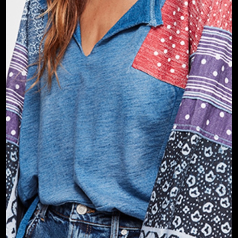 NEW NWT Free People Shibuya Tunic Blue - Picture 3 of 7